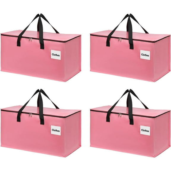 4Pcs Extra Heavy Duty Large Moving Bags With able Handle & Strong Zipper,Storage Totes For Space Saving Moving Storage College Supplies Alternative To Moving Box, Durable Storage Bin Organizer