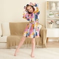 thumbnail image 3 of FORMRS Niños Bathrobe Unisex Hooded Robe Soft Plush Pajamas Sleepwear, Size 10-12T, Art Geometric, 3 of 7