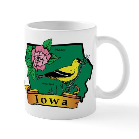 

CafePress - Iowa Map Mug - 11 oz Ceramic Mug - Novelty Coffee Tea Cup
