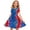 Multicolor aa, variant on Girls' Patriotic Star Print A-Line Dress, Round Neck Short Sleeve 4th of July Casual Summer Dress for Kids Multicolor aj 11 Years