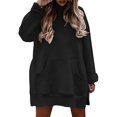 thumbnail image 7 of ManxiVoo Oversized Split Hem Sweatshirt for Women Long Sleeve Crewneck Drop Shoulder Loungewear Streetwear Casual Top for Autumn and Winter M Size Black, 7 of 7