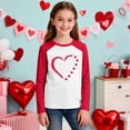 thumbnail image 2 of Imprimir Crewneck Manga Larga Sudadera para Niños en Rosa Rojo Caliente Rosa Sandía Rojo, Cuello Redondo Casual Conjunto de Moda con Pantalones Largos, 2 of 6