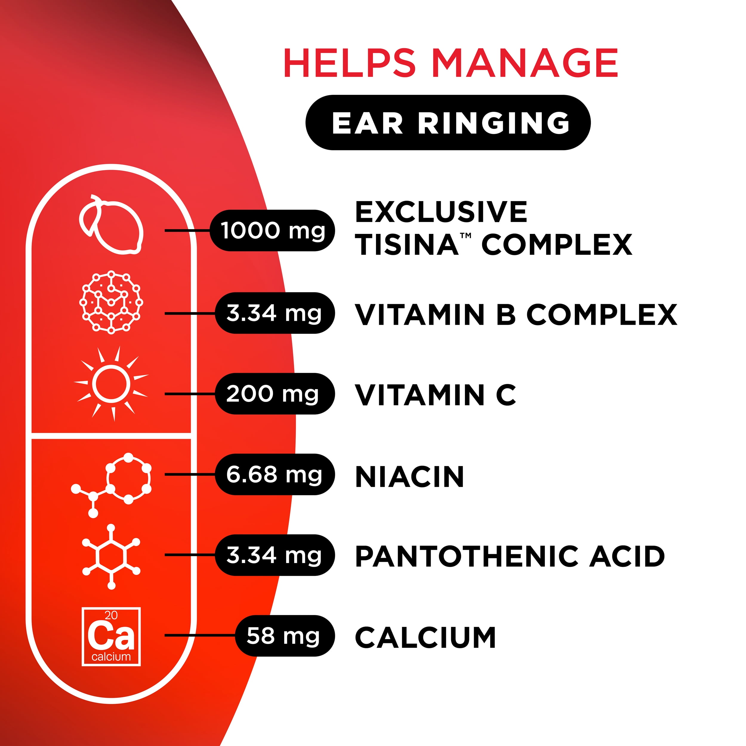 Lipo Flavonoid Ear Ringing - Doctor-Recommended for Ringing Ears – Clinically Proven Lemon Bioflavonoid Complex with Vitamins C, B1, B2, B6, B12, & Calcium - 500 Caplets