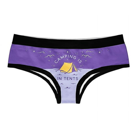 Camping Is In Tents Womens Panties Funny Outdoor Lover Nature Intense Graphic Novelty Underwear