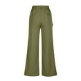 thumbnail image 5 of Ndbuld Cargo Pants Women Summer Fashionable Solid Color Straight Leg Low Waist Pocket Workwear Pants,XL,Green, 5 of 6
