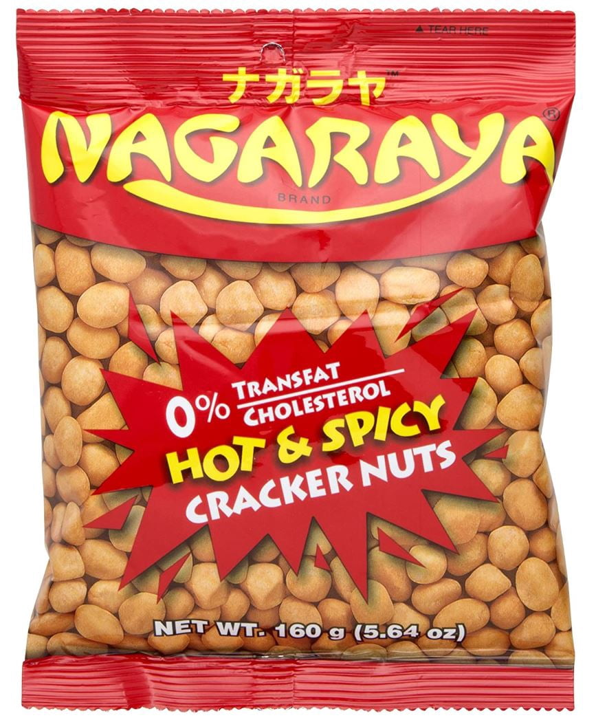 Nagaraya, Cracker Nuts, Variety Pack, Hot & Spicy, BBQ, Adobo, and Garlic (4 Bags Total, 640g total) with Silicon Pouch