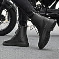 thumbnail image 4 of Mepaouo Men's Chukka Combat Boots Motorcycle Black Leather Waterproof Trekking Military Outdoor Work Boots, 4 of 7