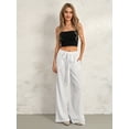 thumbnail image 2 of KelaJuan Women Wide Leg Pants, High Waist Tie-up Loose Casual Long Trousers Streetwear with Pockets, 2 of 6
