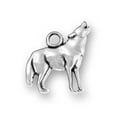 thumbnail image 1 of Sterling Silver 20" .8mm Box Chain Wolf Howling At The Moon Pendant Necklace, 1 of 2