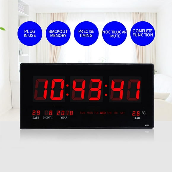 Khall Wall Clocks Wall Digital Clock LED Electrical Calendar Wall Clock With Night