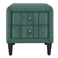 thumbnail image 4 of Nightstand with 2 Drawers and Handle, Elegant Velvet Upholstered Bedside Table with Wood Legs Functional Storage Cabinet for Living Room Bedroom Easy Assembly, Green, 4 of 7
