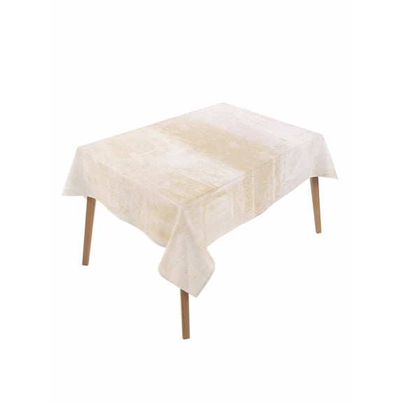 Beige Rectangle Tablecloth, Retro Oil Painting Modern Abstract Art Aesthetics Waterproof & StainResistant Tablecloth, Washable Oil-proof Table Cover for Dining/Party/Wedding/Camping/Buffet 60x102 In