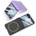 thumbnail image 6 of ELEHOLD Magnetic Case for Samsung Galaxy Z Flip 7, Magnetic Hinge Protection Shock-Absorbent Rugged Protective Cover with Tempered Glass, Wireless Charging Compatible,Silver, 6 of 9