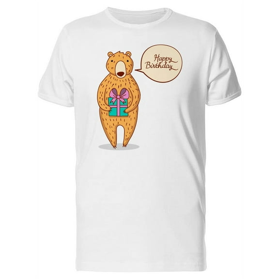 Happy Birthday Bear Present Tee Men's -Image by Shutterstock