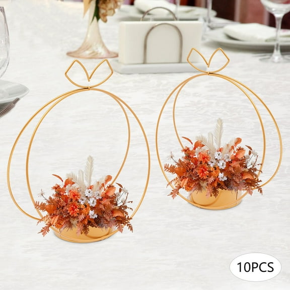 10Pcs Elegant Wedding Centerpieces Party Decor Metal Geometric Gold Centerpiece