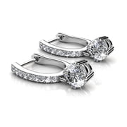 Cate & Chloe McKenzie 18k White Gold Plated Drop Dangle Earrings with Swarovski Crystals for Women