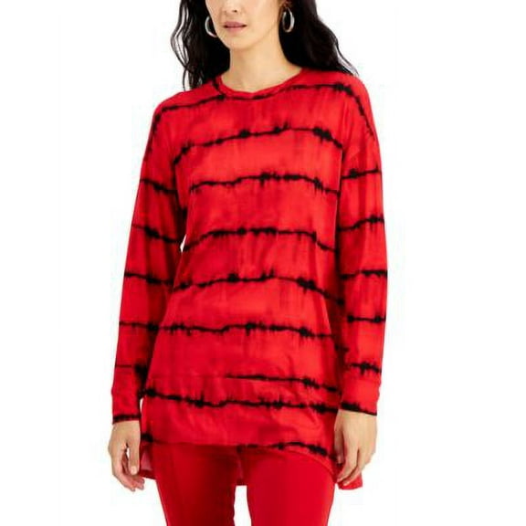 MSRP $40 Inc International Concepts Striped Tunic Top Red Size XS