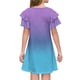 thumbnail image 4 of Girls Summer Dress Tween Dresses Gradient Short Sleeve Dress Soft Comfortable Perfect for Casual Wear and Special Occasions ,Sie:160, 4 of 5