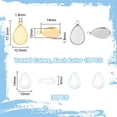 thumbnail image 3 of 1Set DIY Blank Dome 304 Stainless Steel Teardrop Pendants Making Kits Golden & Stainless Steel Color Pendant Cabochon Settings: Tray: 14x9~10mm 17.5x10.5x1.5~1.8mm, 3 of 6
