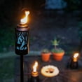 thumbnail image 2 of TIKI Hunter 64.5" Metal Outdoor Torches, 2-Pack – Weather-Resistant, Refillable Decorative TIKI Torches for Patio, Backyard, Garden & Landscape Lighting, Black, 2 of 7