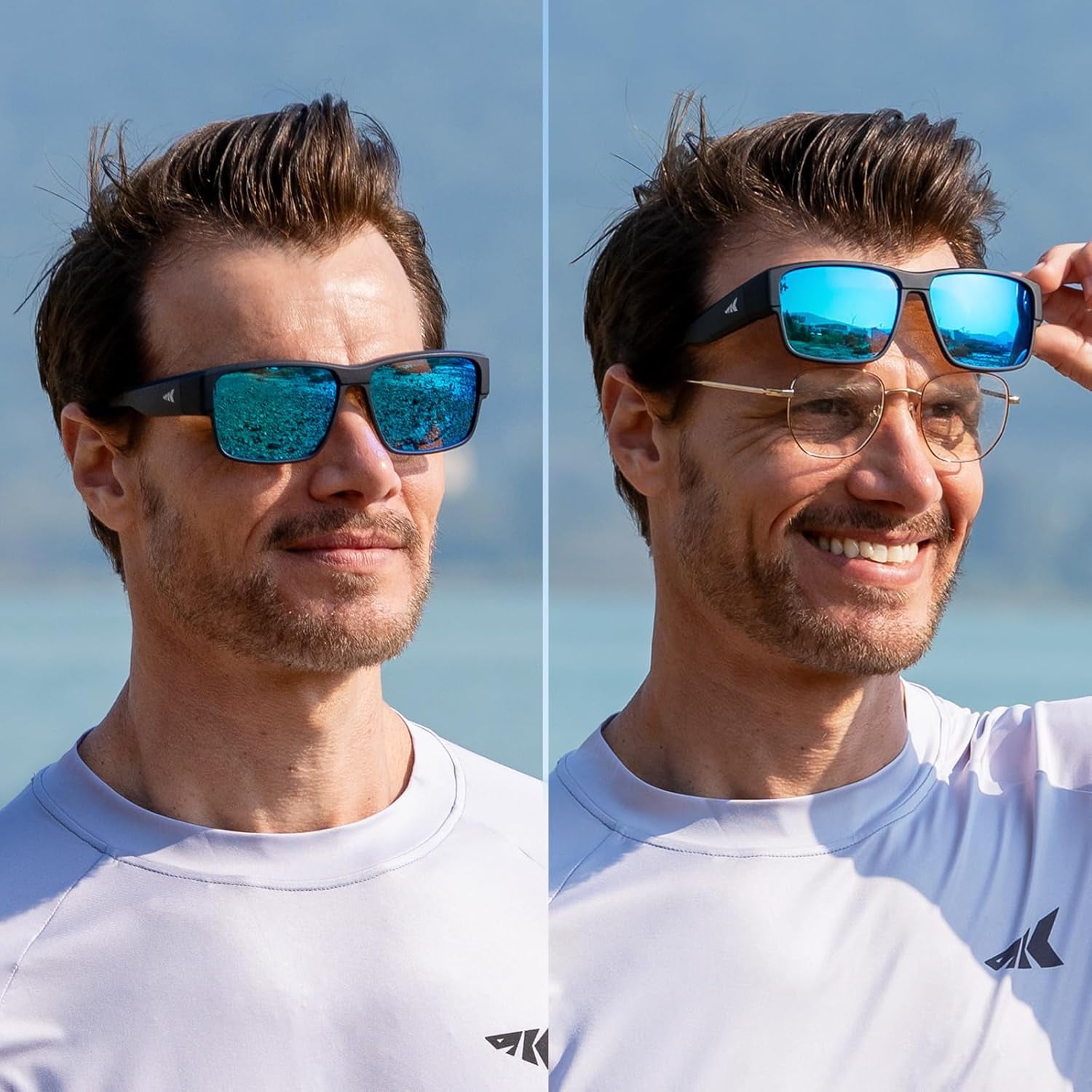 KastKing Molino Fit-Over Polarized Sunglasses,UV400 Protection Ultralight Wraparound Fishing Sports Sunglasses