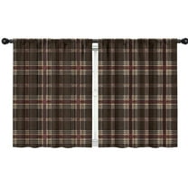 Blackout Kids Curtains,Brown Beige Checkerboard Checkered Pattern Childrens Insulated Curtains Set Of 2,Bedroom Essentials,Toddler Room Decor 42"x54"