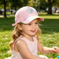 thumbnail image 6 of Karoyedx Toddler Hat Kids Girls Baseball Cap Summer Beach Trucker Hats with Cute Print Wide Brim Pink Size,2-7 Years, 6 of 9