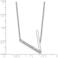 thumbnail image 3 of 14K White Gold Sideways Diamond Initial V Necklace - Jbsp, 3 of 5