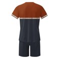 thumbnail image 4 of UVEASISHA Hawaiian Short Sets for Men 2 Piece Vacation Outfits Western Graphic Tee Color Block Tshirts and Short Set Navy XXL, 4 of 5
