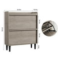 thumbnail image 2 of Seau à Rabat design à double Tiroir, Étagères Réglables Intégrées, Armoire de Rangement Cachée Blanche / Grise, Conçue pour des Armoires à Chaussures Simples dans les Entrées, Couloirs et Salons, 2 of 7