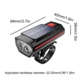 thumbnail image 3 of Super Bright LED Solar Bicycle Headlight Bike Lamp With Horn Rechargeable New, 3 of 8