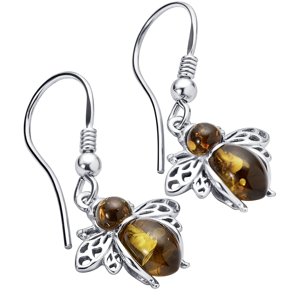 amber jewelry yellow amber earrings sterling silver studs butterfly earrings Baltic amber earrings gift for her summer earrings
