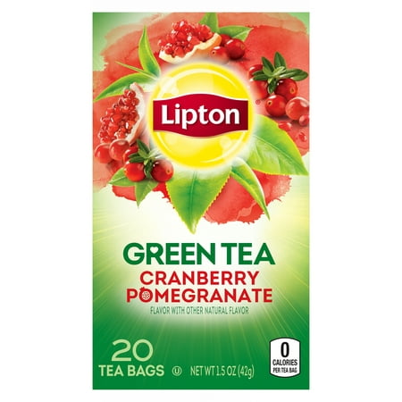 (4 Boxes) Lipton Green Tea Bags Cranberry Pomegranate 20