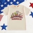 thumbnail image 2 of Quealent Kids 4th of July Shirt USA Flag Clothes Toddler Boys Girls Children Patriotic Tee Tops 1-7 Years (Beige, 18-24 Months), 2 of 5