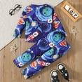thumbnail image 4 of FAOWME Child Boys Winter Outfit Sets Long Sleeve Tops Pants Soft Comfortable Space Rocket Print Two Piece Outfits For Kids Toddler Clothes Sets Birthday O-Neck Dailywear, 4 of 7
