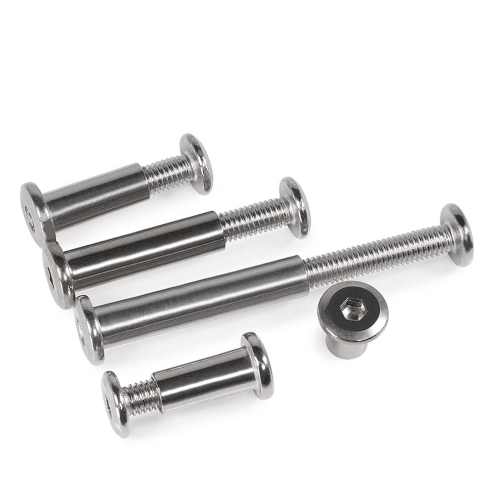 (5 pcs) 304 Stainless Steel Hexagon Socket Cap Screws And Nuts M6x40mm (Screw Outer Diameter 8mm).