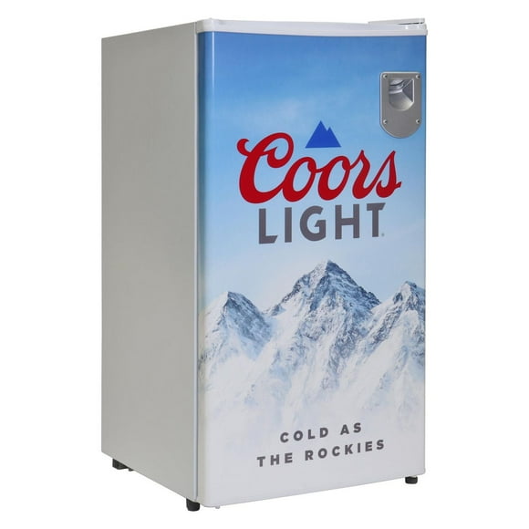 Coors Light 3.2 cu.ft Compact Fridge with Built-in Bottle Opener, Mini Beverage Cooler, White