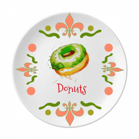 

Watercolor Hand-painted Green Dessert Flower Ceramics Plate Tableware Dinner Dish