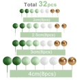 thumbnail image 2 of Decoración para tartas AQUGOO, 32 bolas, color verde, blanco y dorado, 2 of 8