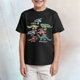 thumbnail image 2 of Gubotare Toddler Shirts Boys Dinosaur Short Sleeve Shirts Toddler Car Excavator Cotton T Shirts Summer Graphic Tee Top Clothes for Kids Sizes 7-8T (Black,7-8 Years), 2 of 4