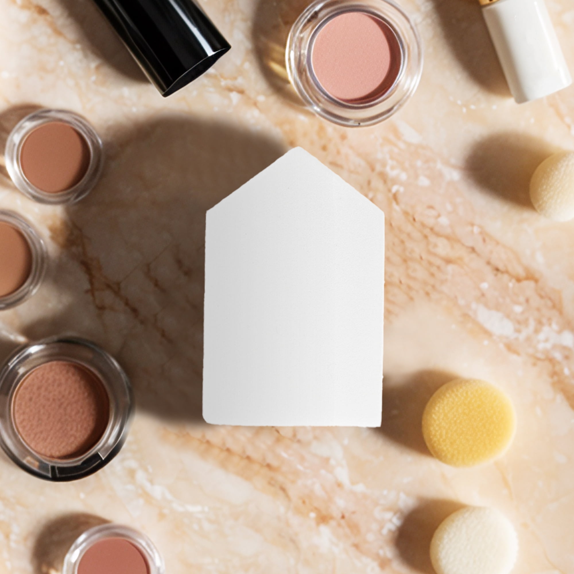 Unique Bargains 10 Pcs House Shape Face Makeup Sponge White