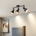 thumbnail image 6 of 3-Light Semi-Flush Mount Ceiling Track Lighting Adjustable Round Spotlight in Matte Black, 6 of 9