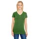 thumbnail image 1 of Camiseta de manga corta con cuello en V y teñido cruzado para mujer EMERALD L Ropa resistente al hilo 215B, 1 of 1