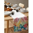 thumbnail image 6 of ERUNPONLY Coastal Table Runner - 48 Inch Long Summer Beach Red Teal Coral Nautical Cotton and Linen Blended Dress Scarves Farmhouse Table Runner for Kitchen Dining, Coffee Table, 13"x48", 6 of 8