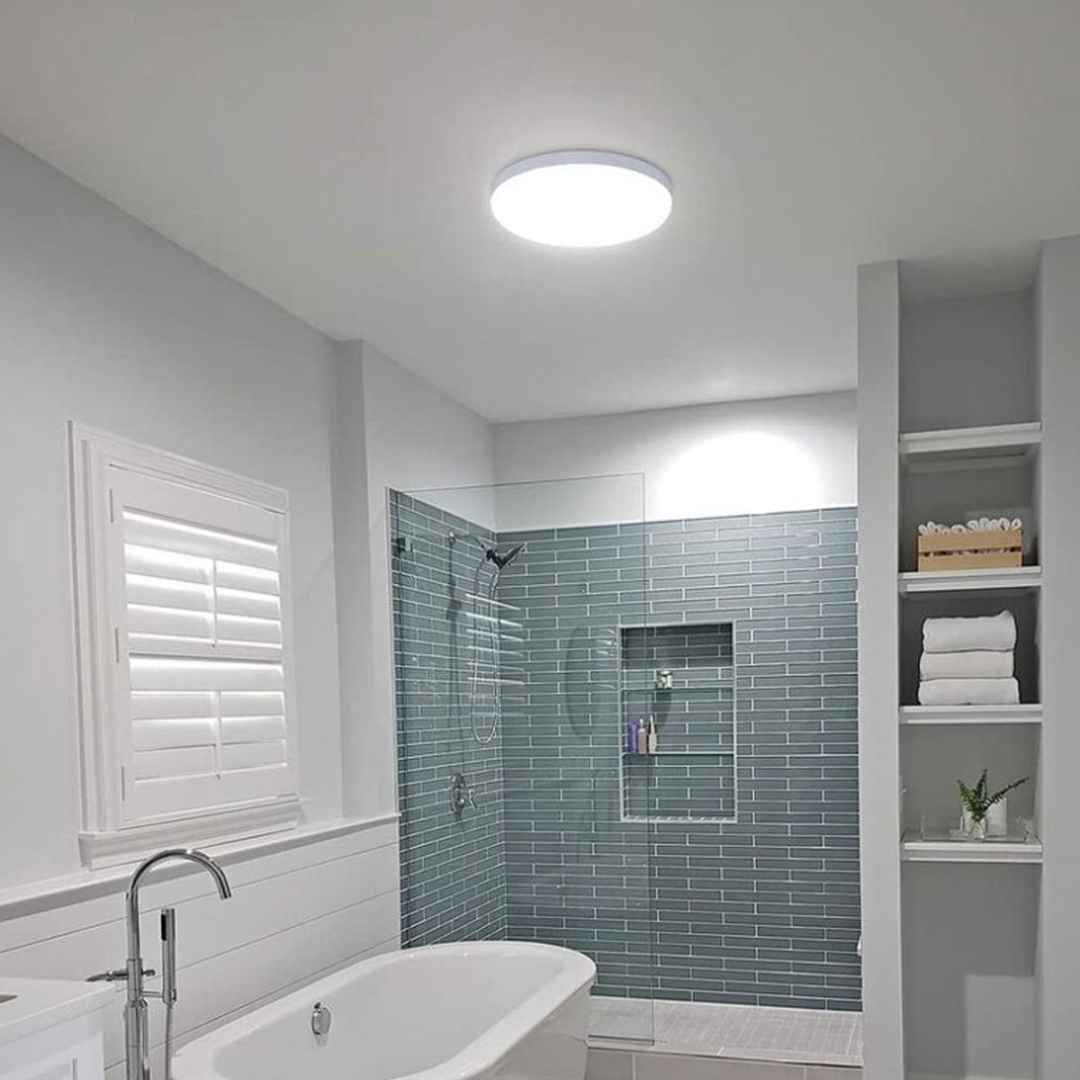 Plafonnier LED Rond Dimmable Avec Télécommande - 24W, 2800lm, IP54, 3CCT, Pour Salon, Salle De Bain, Chambre - 6
