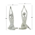 thumbnail image 3 of DecMode Polystone Glam People Sculpture, Silver, 2 - Pieces, 3 of 8