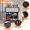 thumbnail image 6 of Aobabo Metal Storage Cabinet on Wheels with 1 Drawer, Rolling Steel Garage Tools Cabinet with Side Pegboard &4 Hooks & 1 Adjustable Shelf for Garage,Shop,Home,Gray/Black, Assembly Required, 6 of 8