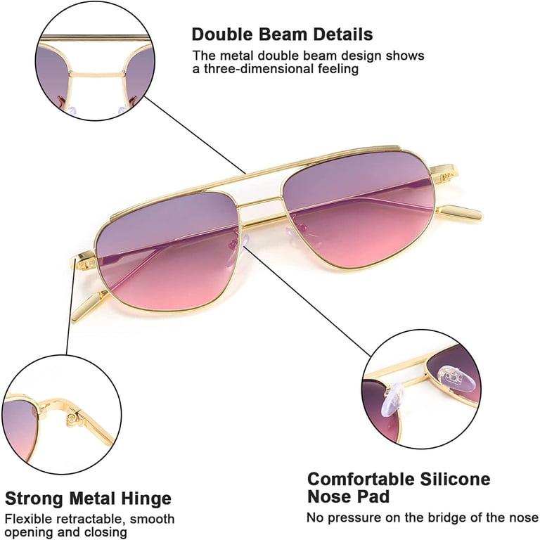 FEISEDY Small Retro Aviator Sunglasses Women Men Vintage  display picture 1