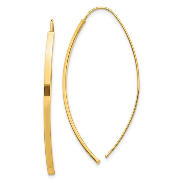 Quality Gold YE1853 Boucles d'Oreilles Pendantes en Or Jaune 14K