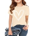 thumbnail image 2 of YunPes Cute Heart Print Shirt Casual Loose Fit Short Sleeve Summer Streetwear Sports Top Valentine's Day Basic Toddler Undershirt, 2 of 8